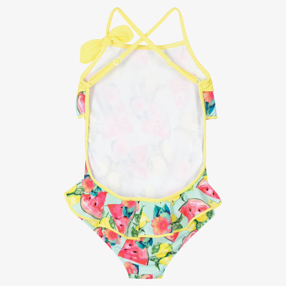 Nessi Byrd-مايّو مزين بكشكش لون أخضر للبنات (UV50) | Childrensalon Outlet