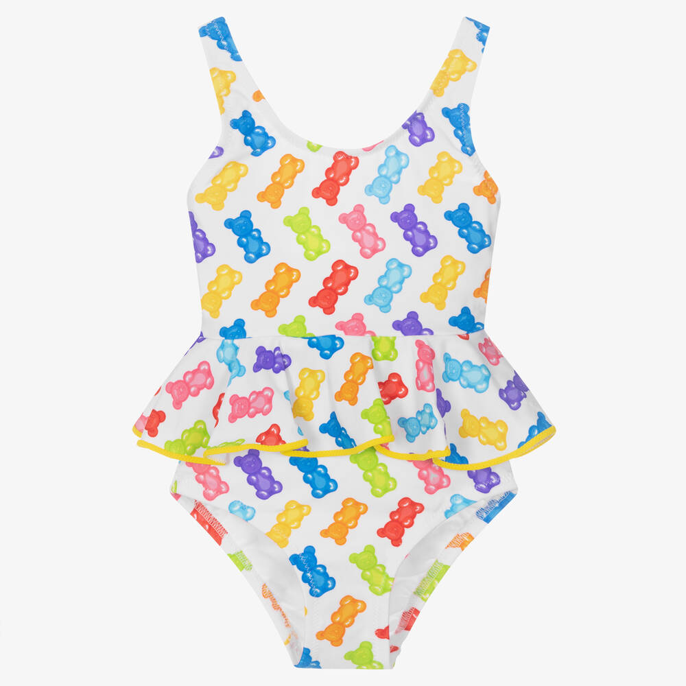Nessi Byrd - Girls Gummy Bear Print Swimsuit (UV50) | Childrensalon