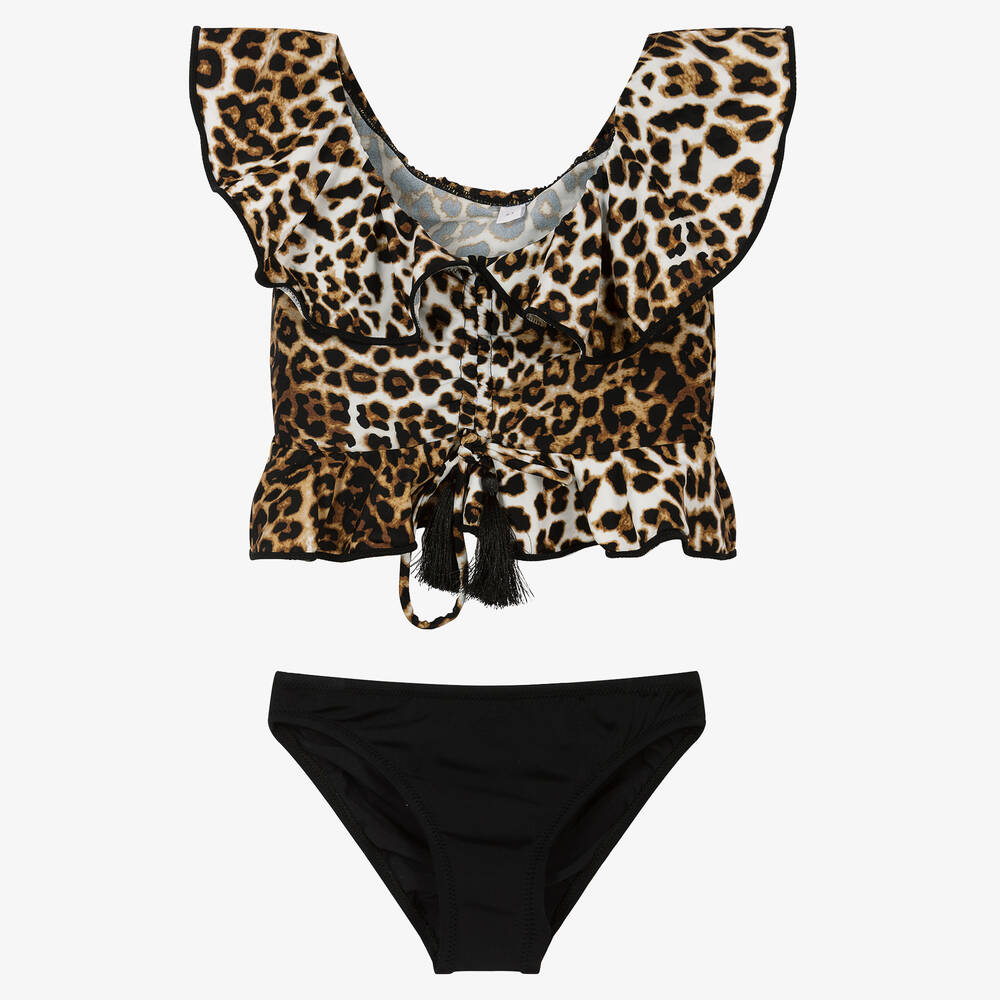 Nessi Byrd - Girls Leopard Tankini (UV50) | Childrensalon