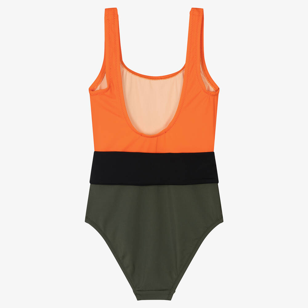 نيسي بيرد-Girls Orange & Green Swimsuit (UV50) | Childrensalon Outlet