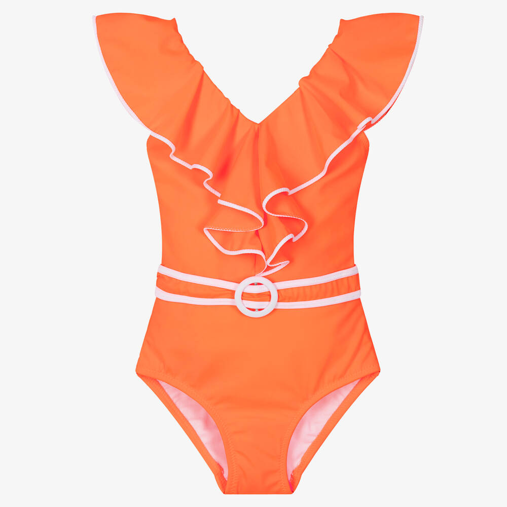 Nessi Byrd-Girls Orange Swimsuit (UV50) | Childrensalon Outlet