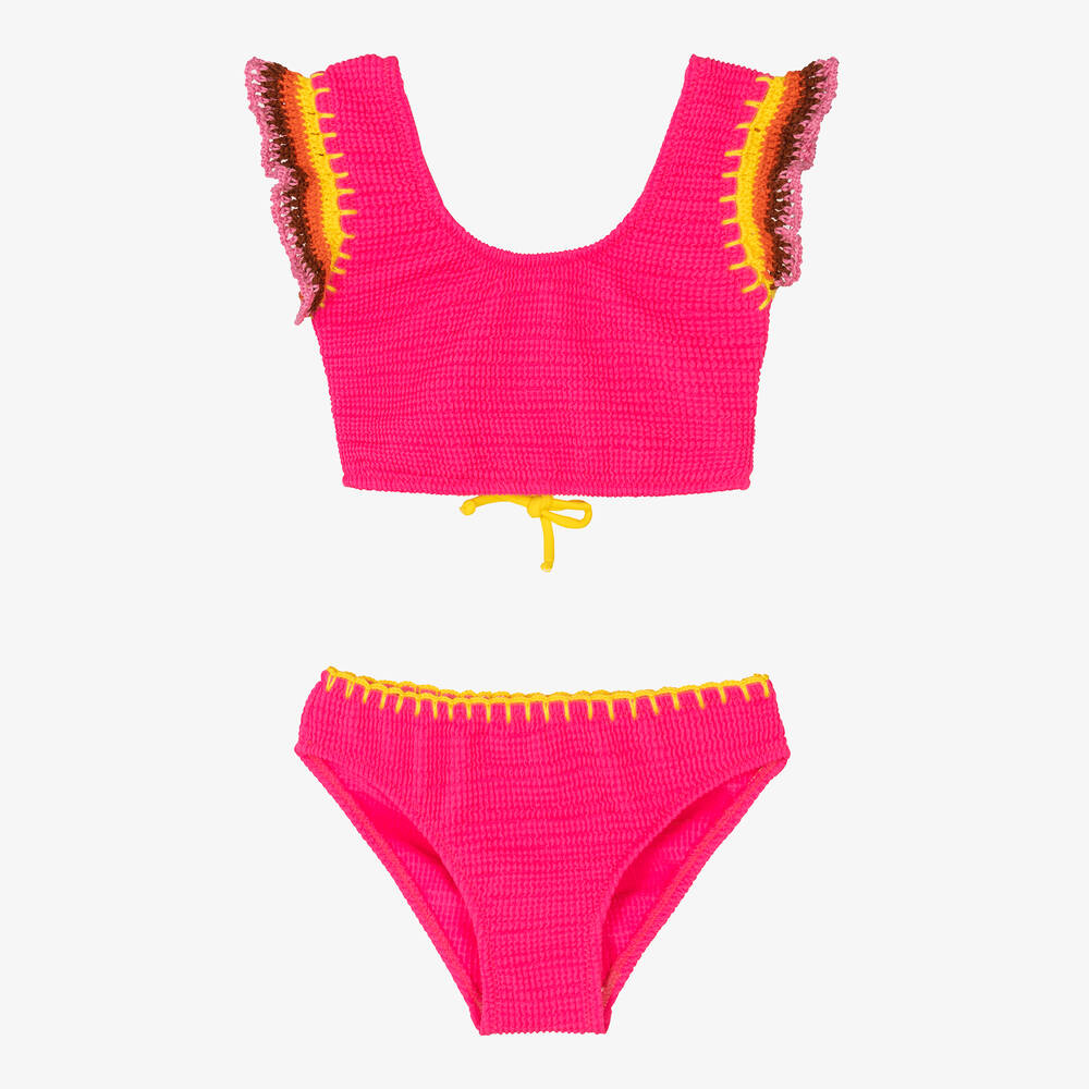 Nessi Byrd - Bikini rose crochet fille (UV50) | Childrensalon