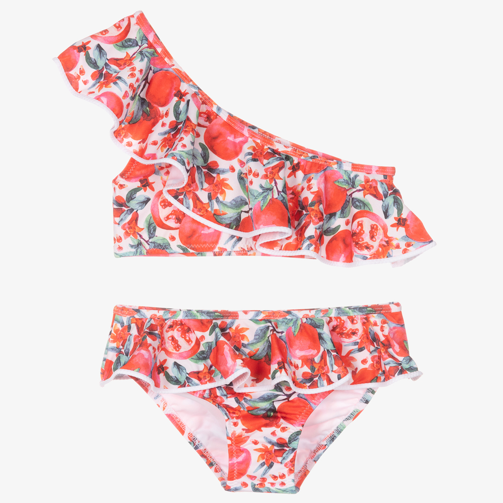 Nessi Byrd - Girls Pink Floral Bikini (UV50) | Childrensalon