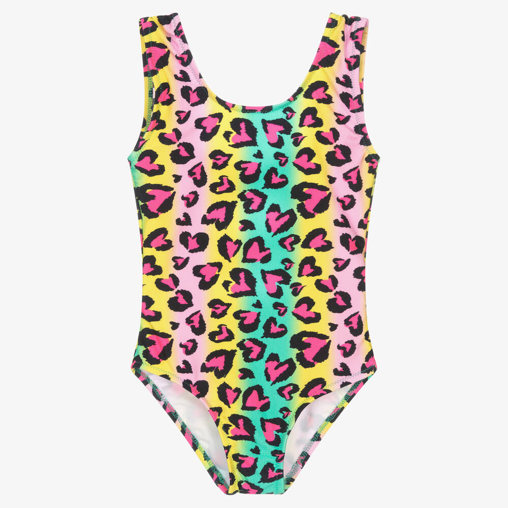 Nessi Byrd - Girls Pink Hearts Swimsuit (UV50) | Childrensalon