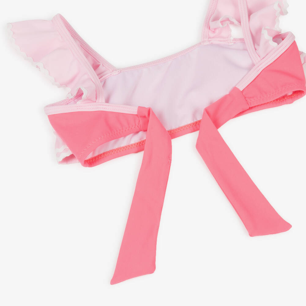 Nessi Byrd-مايوه بكيني مزين بكشكش لون زهري للبنات (UV50) | Childrensalon Outlet