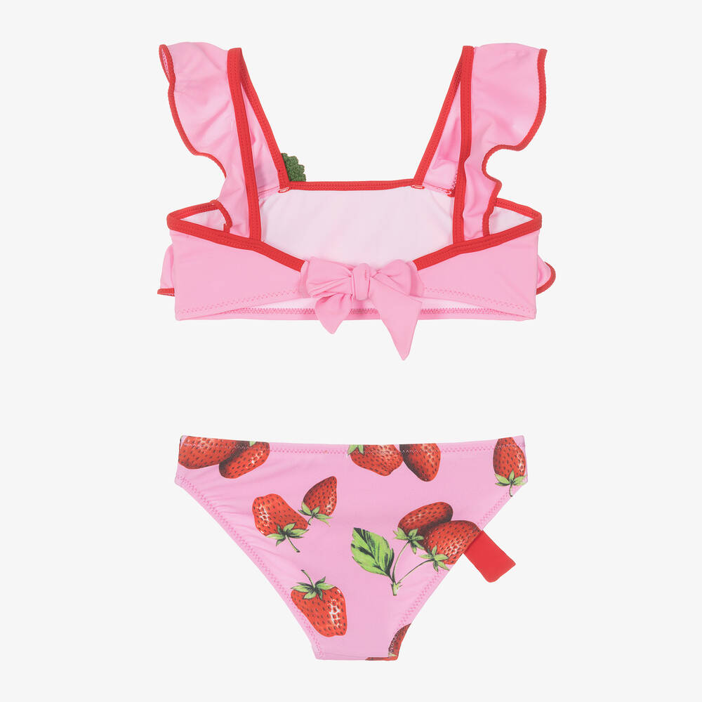 Nessi Byrd-Girls Pink Strawberry Bikini Set (UV50) | Childrensalon Outlet
