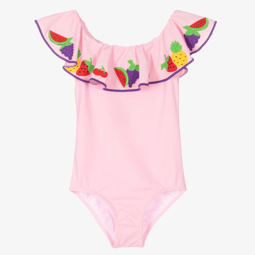 Nessi Byrd - Girls Pink Swimsuit (UV50) | Childrensalon