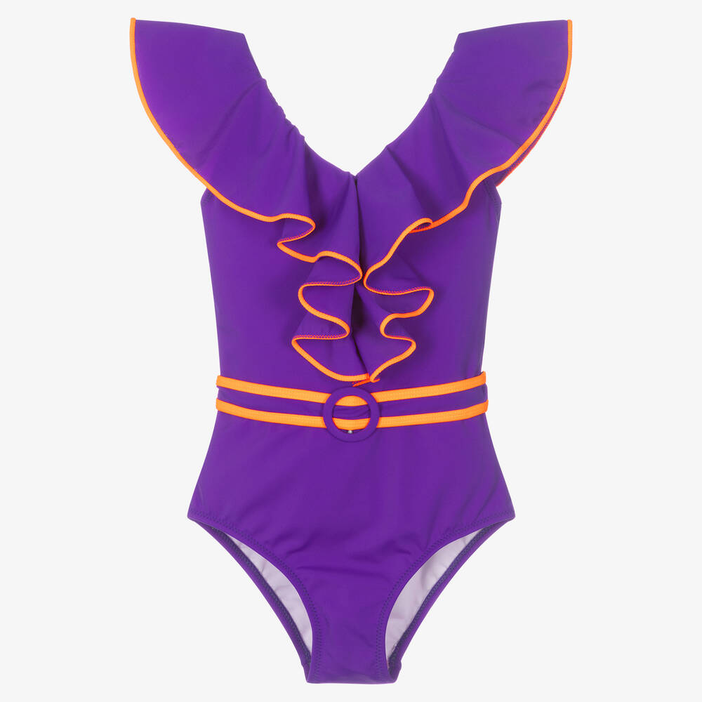 Nessi Byrd - Girls Purple Swimsuit (UV50) | Childrensalon