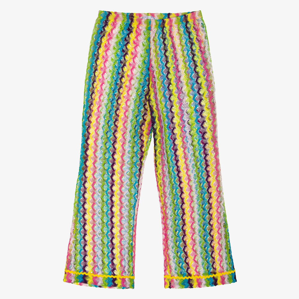 Nessi Byrd-Girls Rainbow Crochet Beach Trousers | Childrensalon Outlet