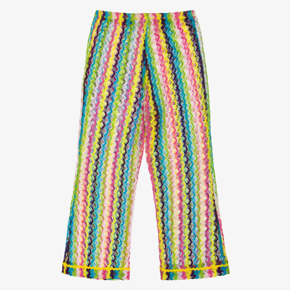 Nessi Byrd-Girls Rainbow Crochet Beach Trousers | Childrensalon Outlet