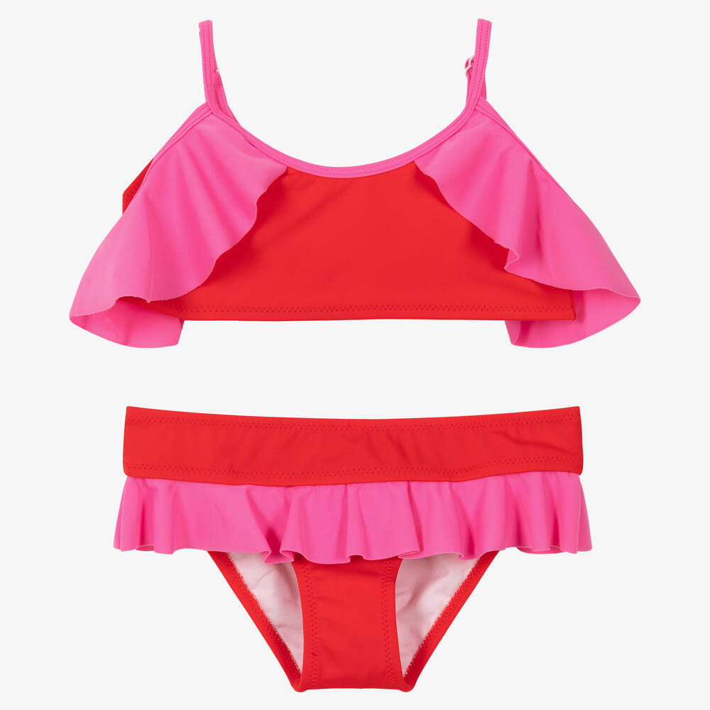 Nessi Byrd - Girls Red & Pink Bikini (UV50) | Childrensalon
