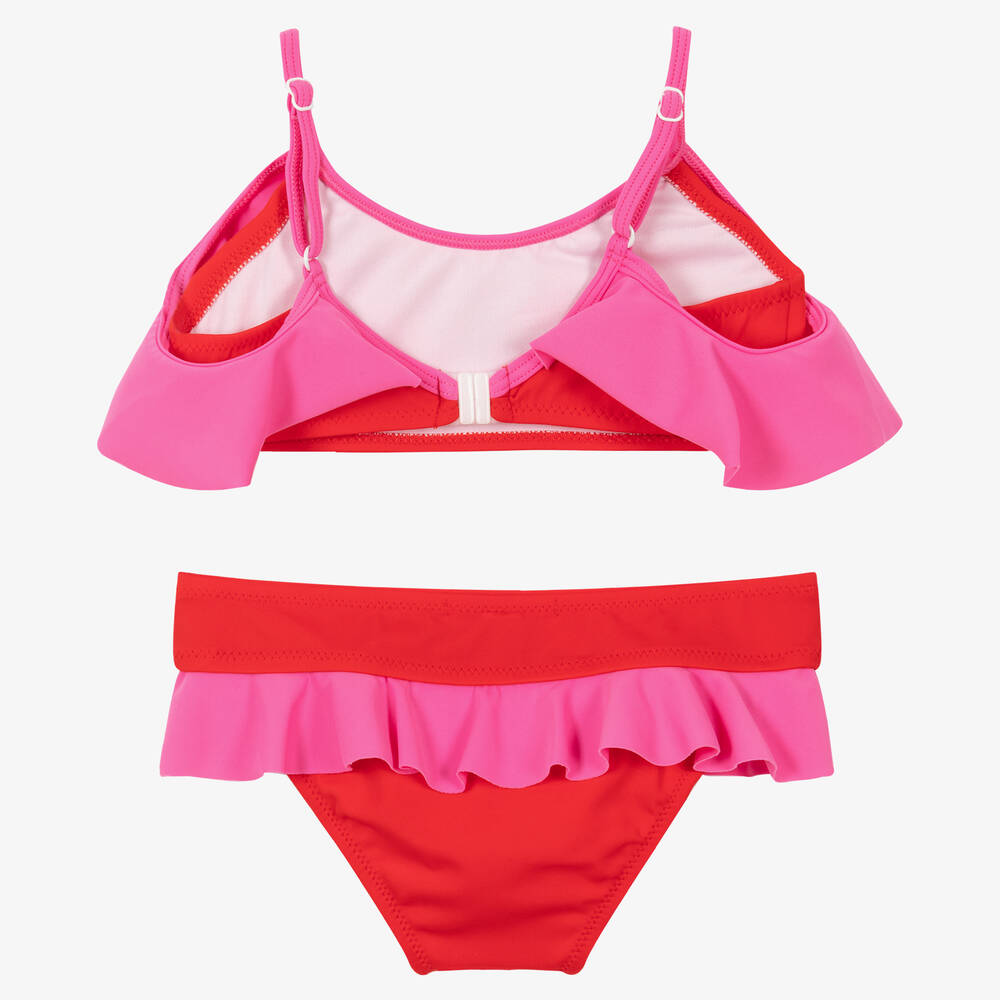 Nessi Byrd Girls Red Pink Bikini UV50