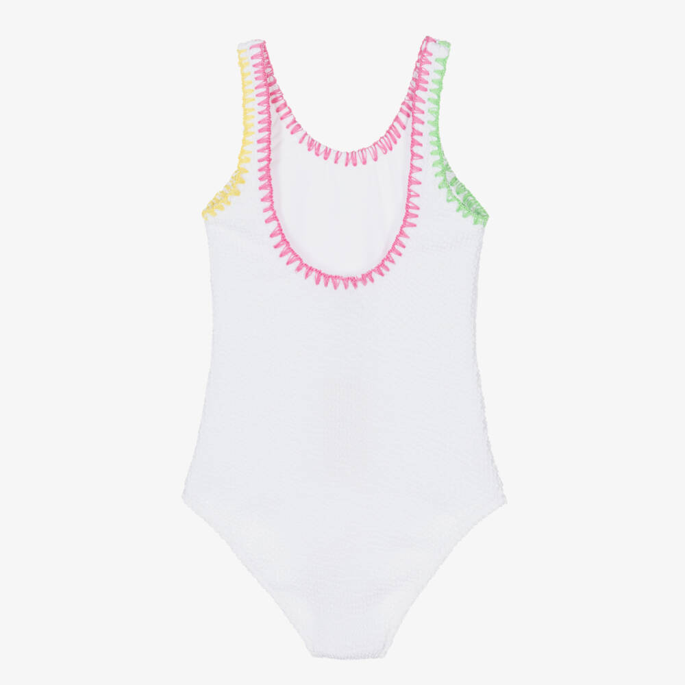 Nessi Byrd-Girls UV50 Stretchy White Swimwear | Childrensalon Outlet