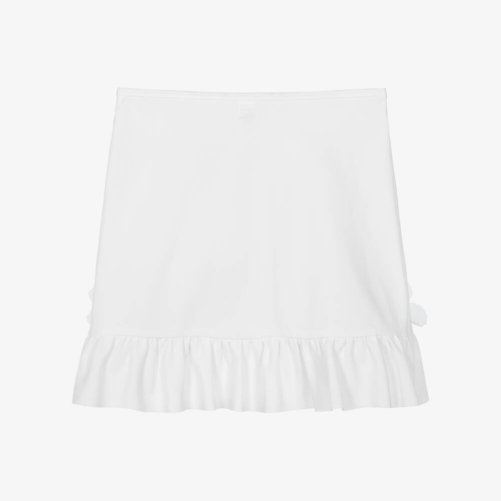 Nessi Byrd-Girls White Beach Skirt with Blue & Pink Flowers (UV50) | Childrensalon Outlet