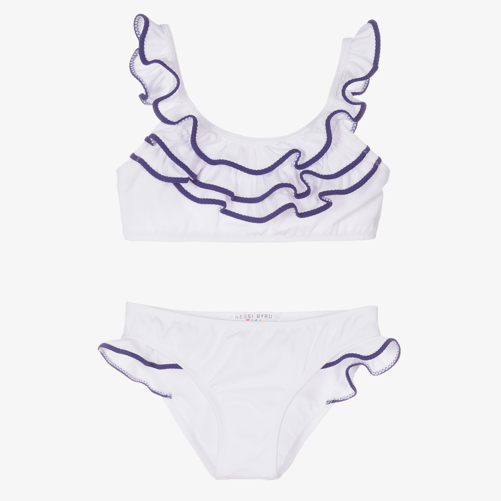 Nessi Byrd - Girls White Bikini (UV50) | Childrensalon