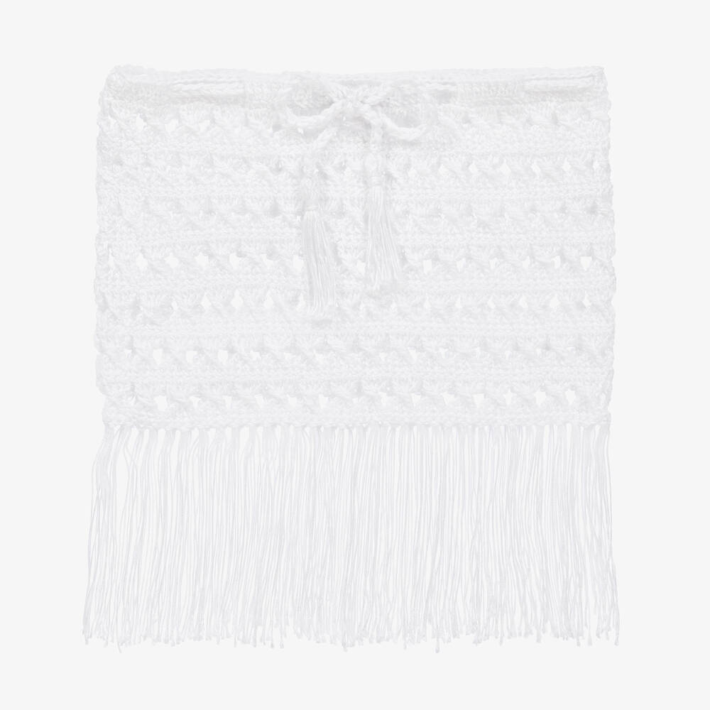 Nessi Byrd-Girls White Crochet Beach Skirt | Childrensalon Outlet