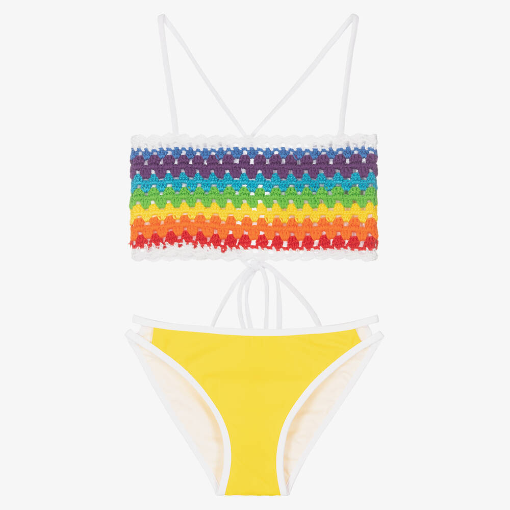 Nessi Byrd - Girls Yellow Crochet Bikini | Childrensalon