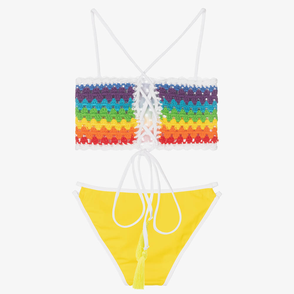 Nessi Byrd-Girls Yellow Crochet Bikini | Childrensalon Outlet