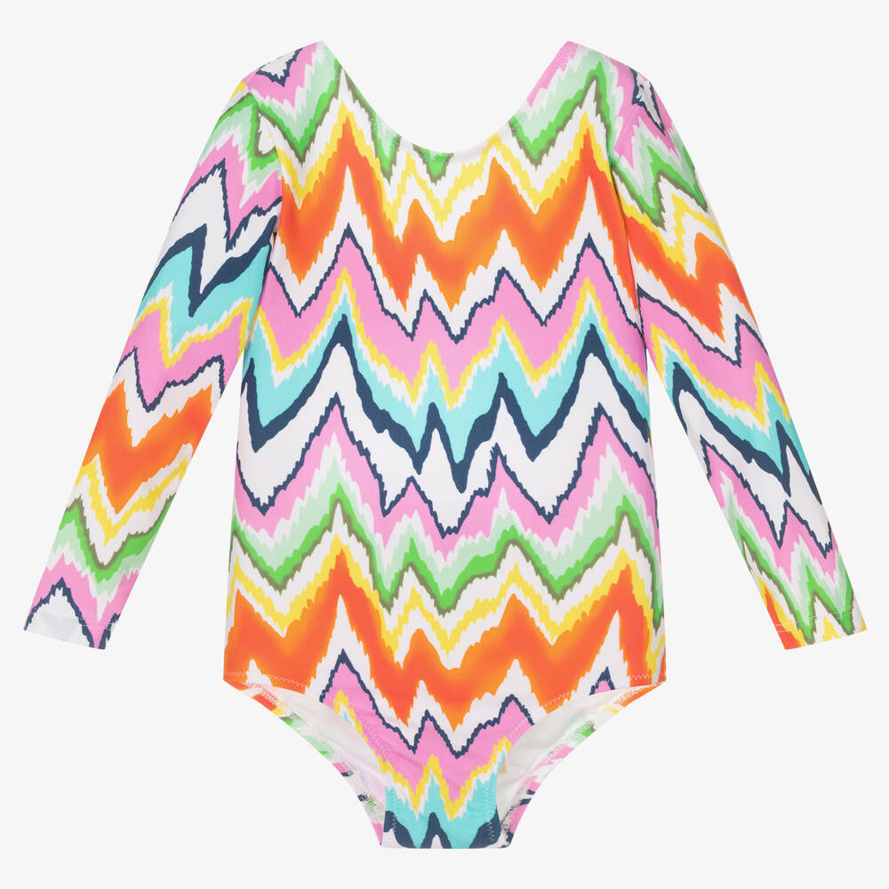 Nessi Byrd-Multicoloured Zigzag Swimsuit (UV50) | Childrensalon Outlet