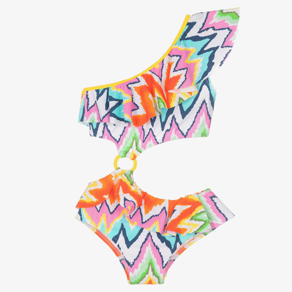 Nessi Byrd - Multicoloured Zigzag Swimsuit (UV50) | Childrensalon