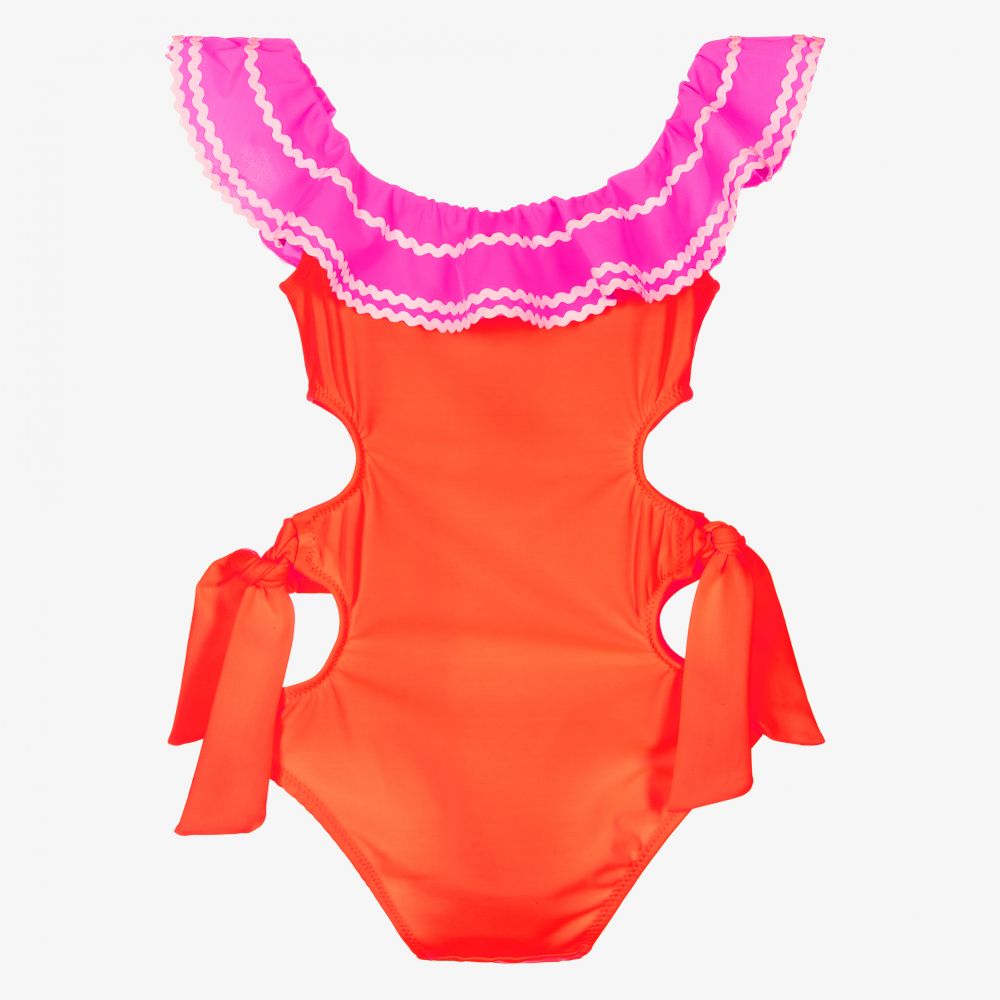 Nessi Byrd-Оранжево-розовый купальник (UV50) | Childrensalon Outlet