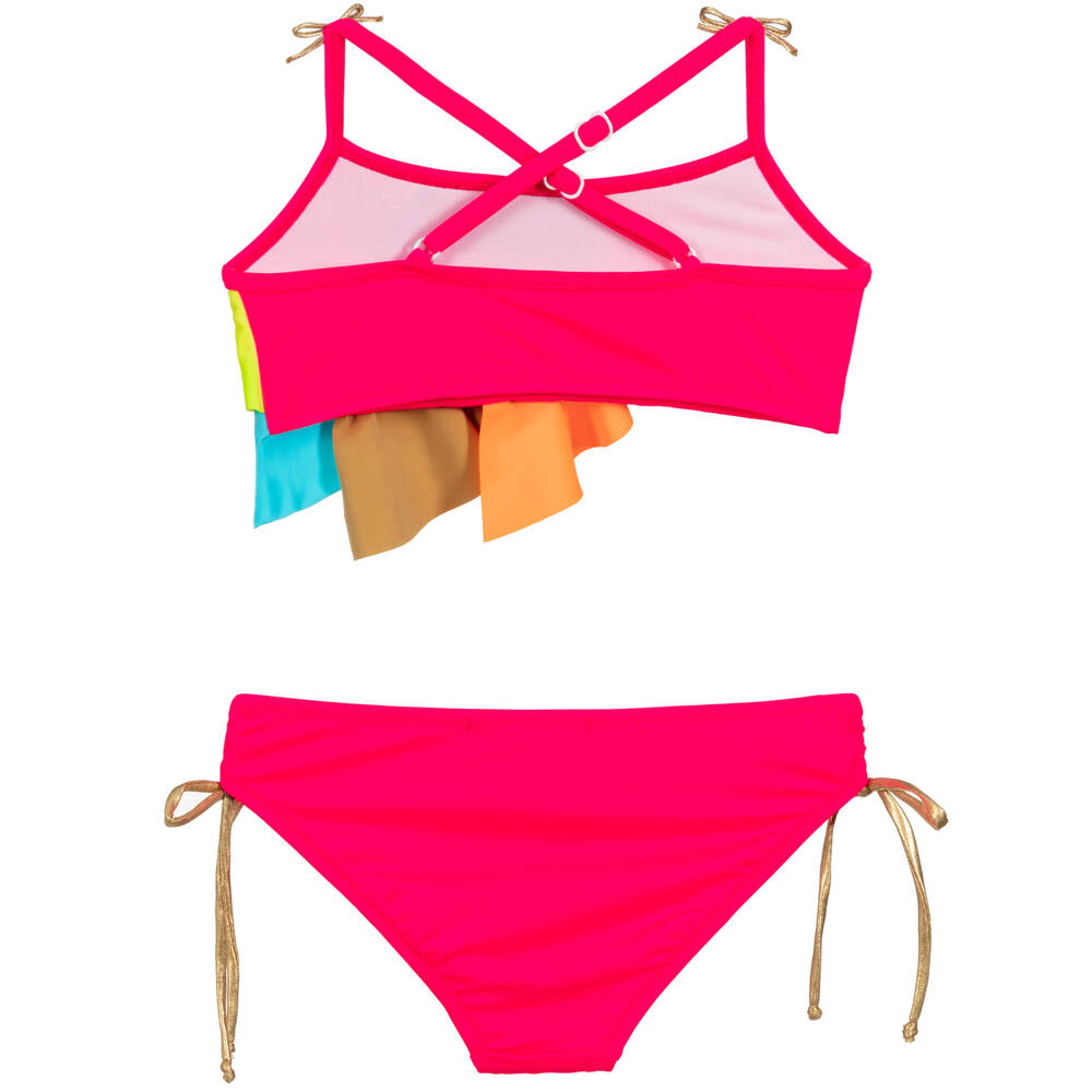 Nessi Byrd-Pink Ruffle Bikini (UPF50+) | Childrensalon Outlet