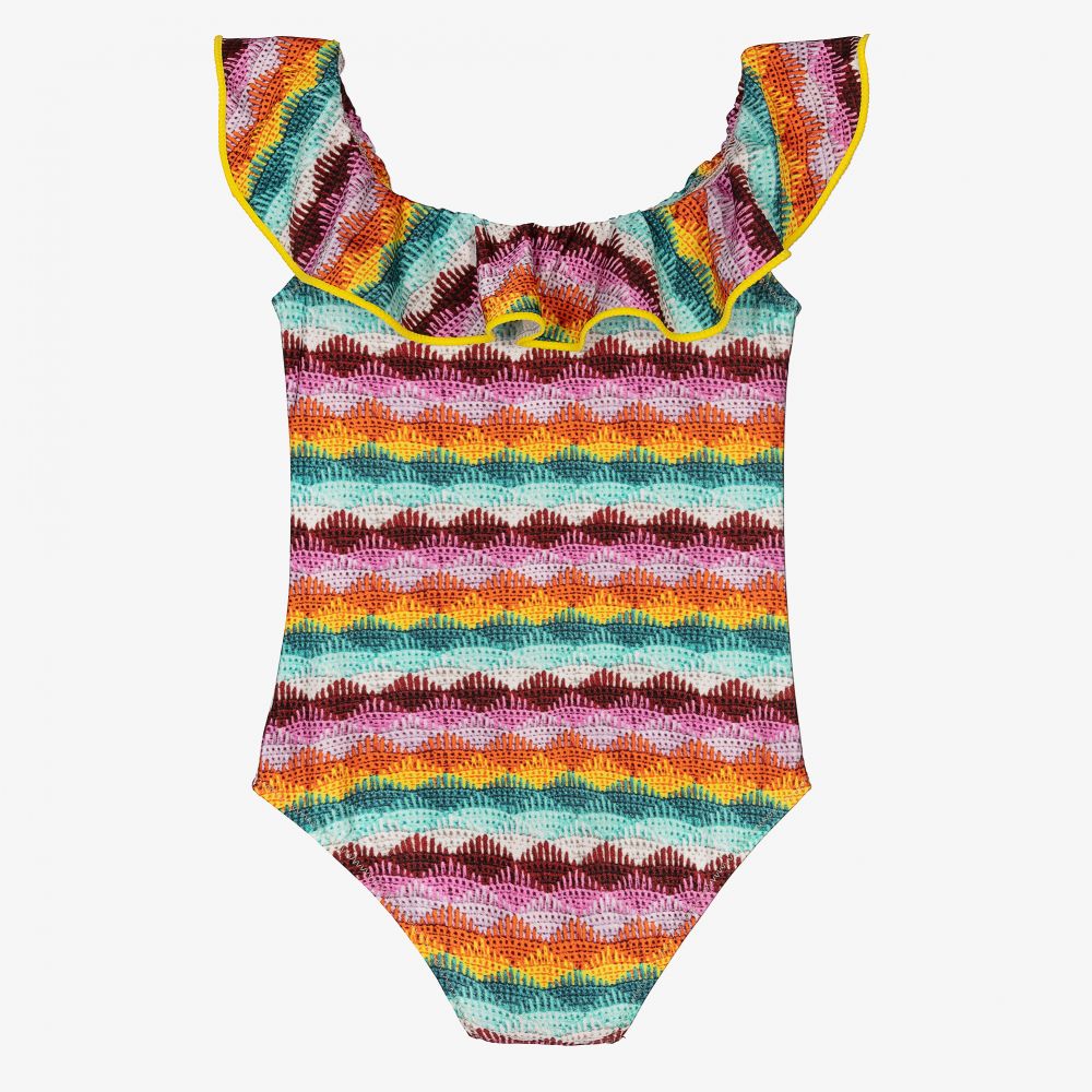 Nessi Byrd-مايّو مزين بكشكش لون زهري للبنات (UV50) | Childrensalon Outlet