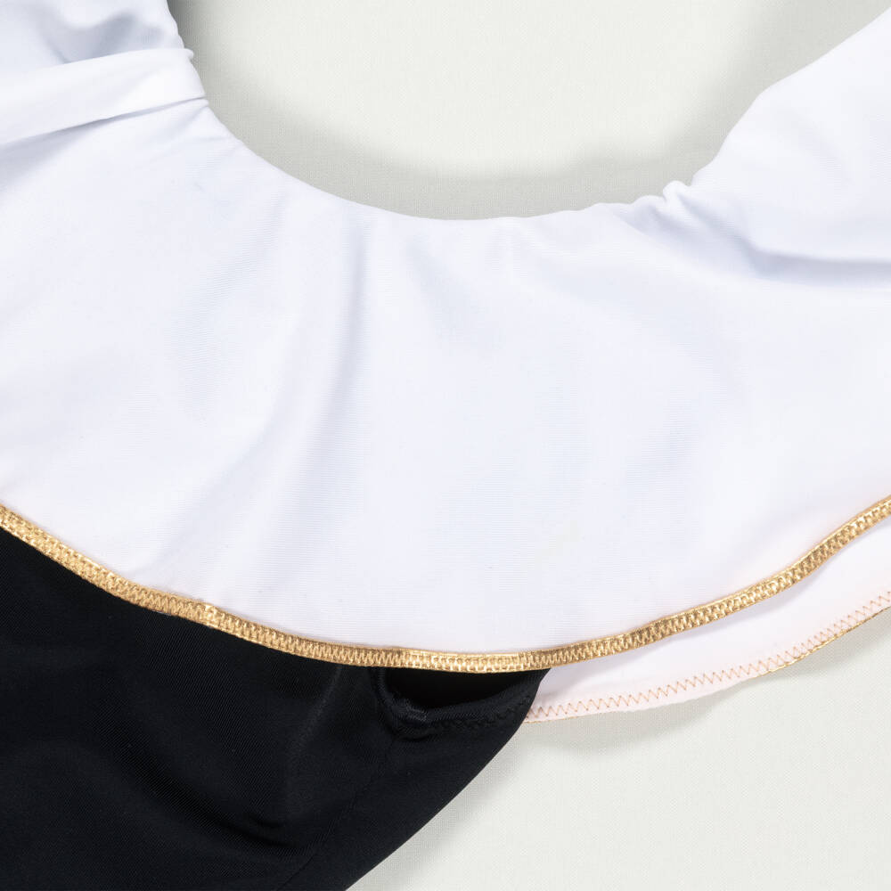 Nessi Byrd-Preloved Girls Black & White Ruffle Tankini (12 years) | Childrensalon Outlet