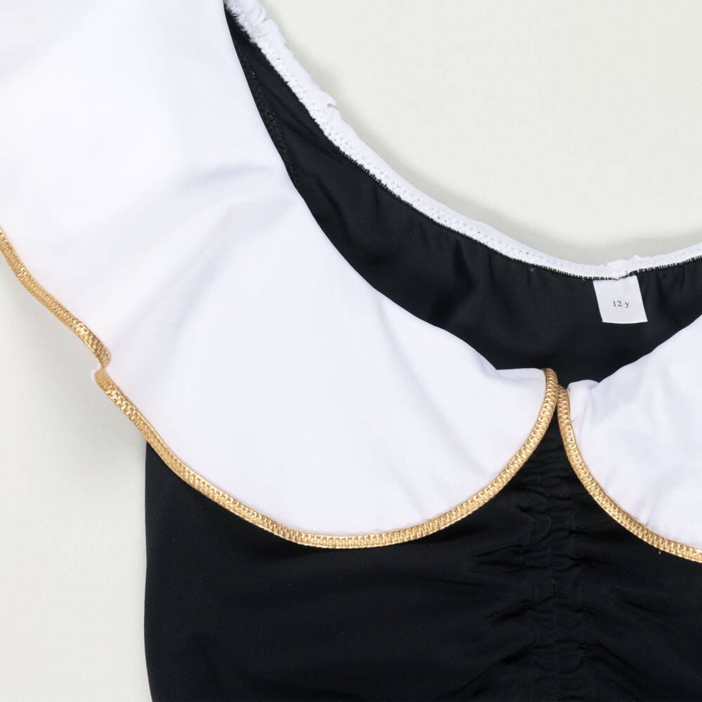 Nessi Byrd-Preloved Girls Black & White Ruffle Tankini (12 years) | Childrensalon Outlet