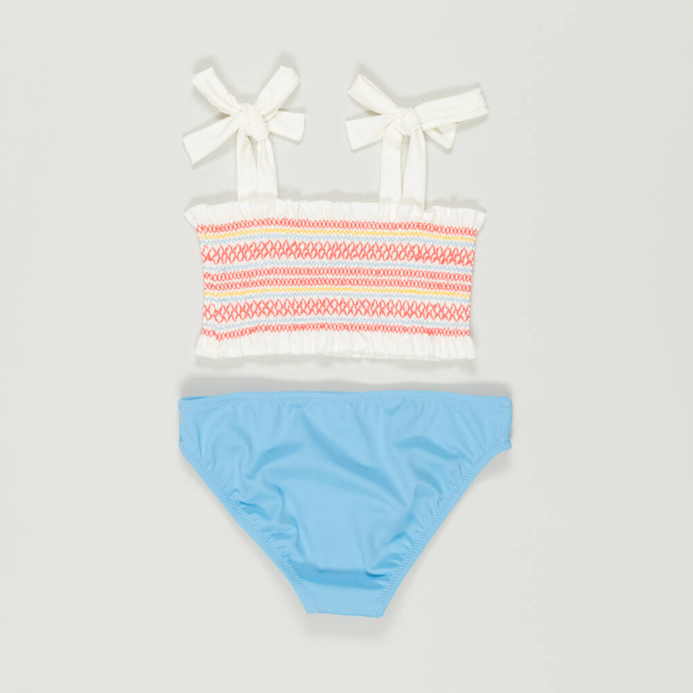 Nessi Byrd-Preloved Girls Blue Shirred Bikini (8 years) | Childrensalon Outlet