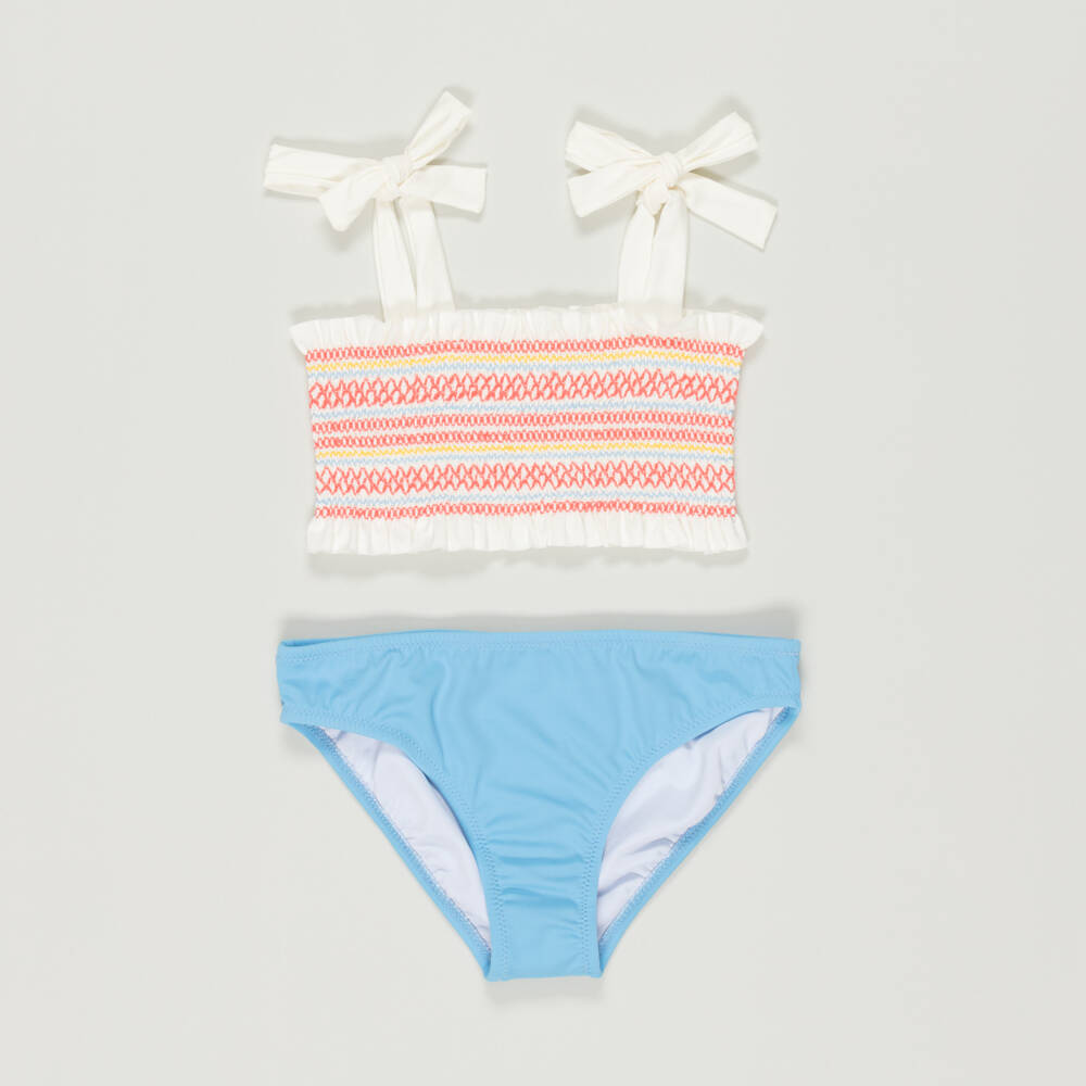 Nessi Byrd-Preloved Girls Blue Shirred Bikini (8 years) | Childrensalon Outlet