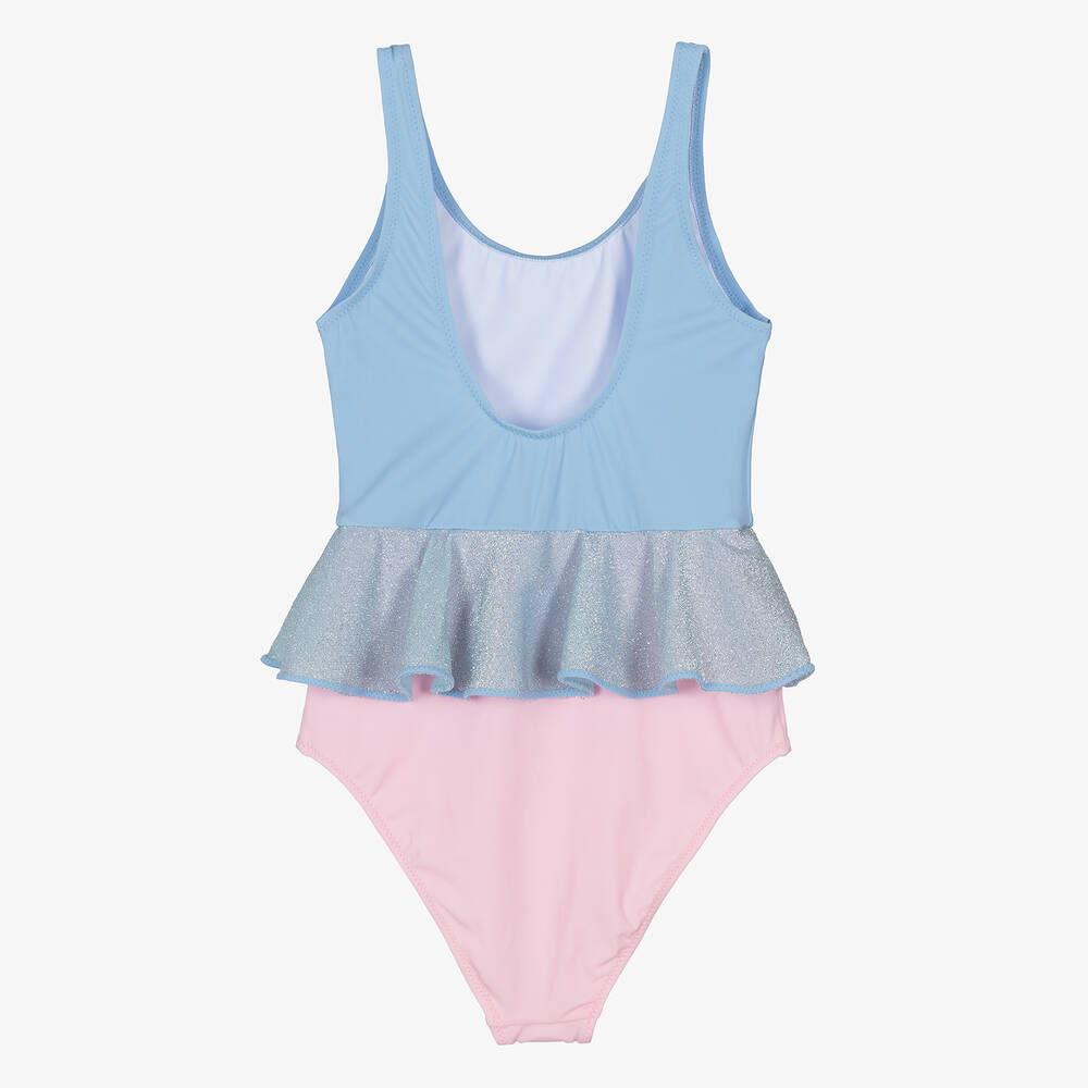 Nessi Byrd-Teen Blue & Pink Bow Swimsuit | Childrensalon Outlet