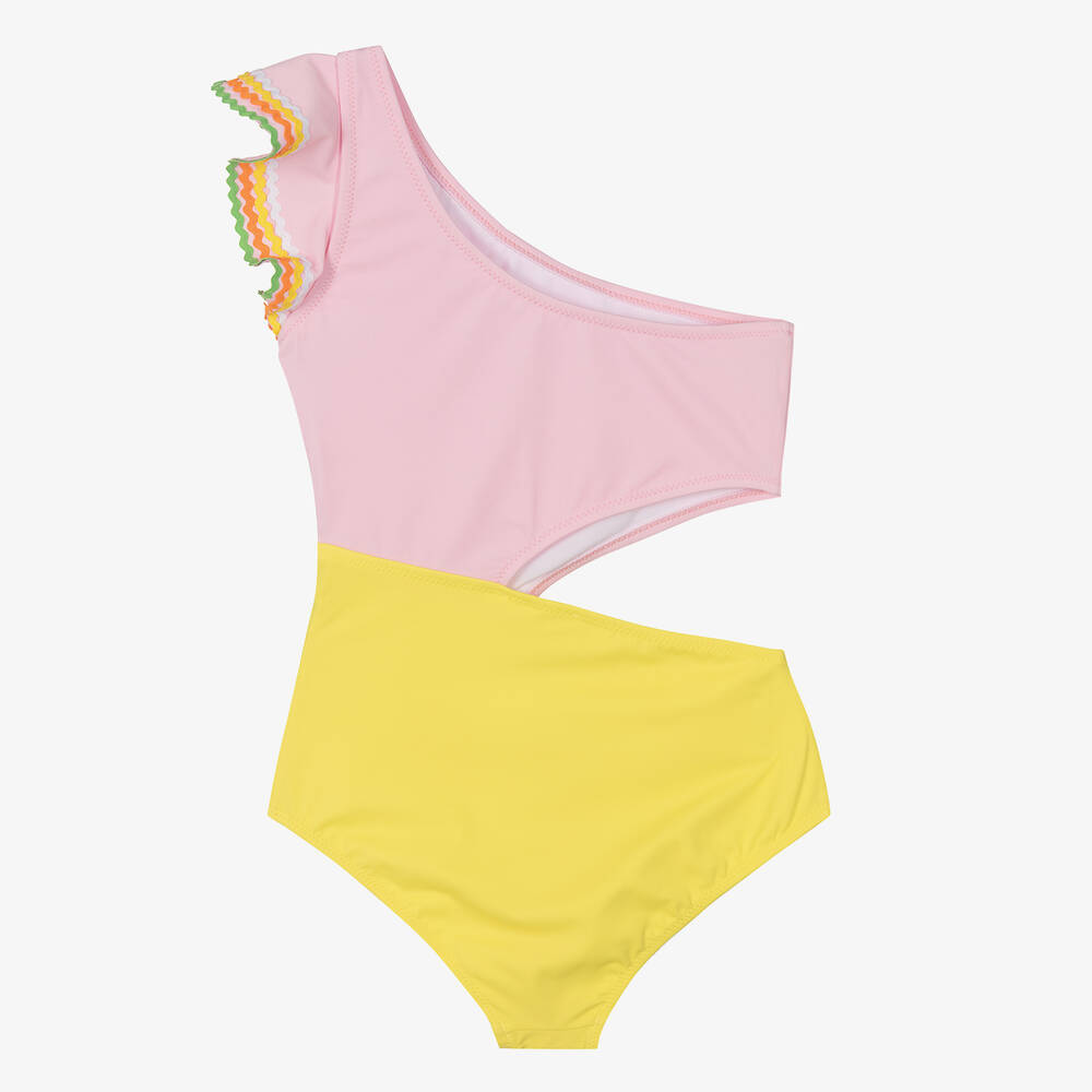 Nessi Byrd-Teen Girls Colourblock Asymmetric Swimsuit (UV50) | Childrensalon Outlet