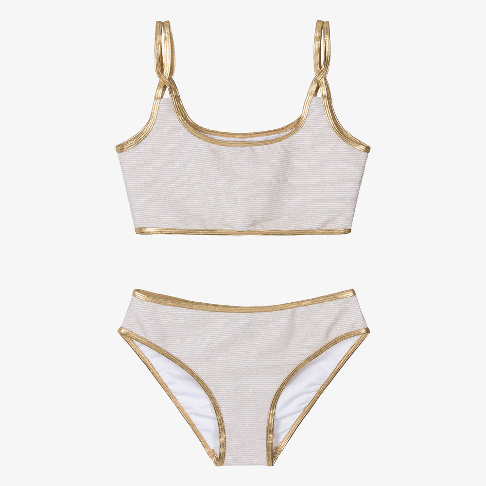 Nessi Byrd-Teen Girls Gold Glitter Bikini (UV50) | Childrensalon Outlet