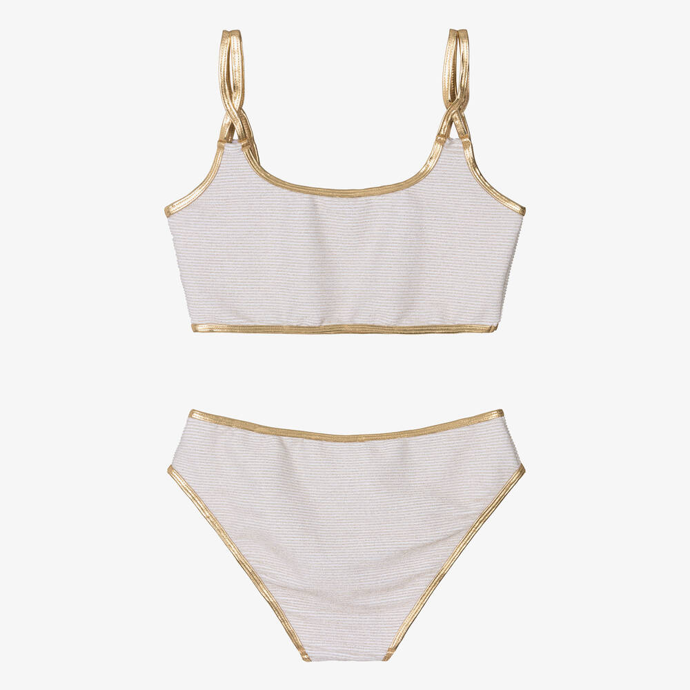 Nessi Byrd-Teen Girls Gold Glitter Bikini (UV50) | Childrensalon Outlet