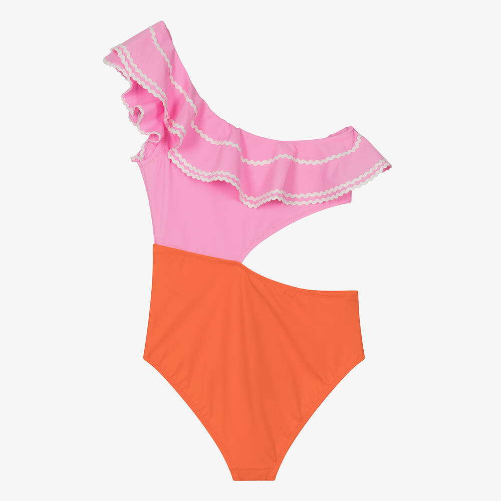 Nessi Byrd-Teen Girls Pink & Orange Swimsuit (UV50) | Childrensalon Outlet