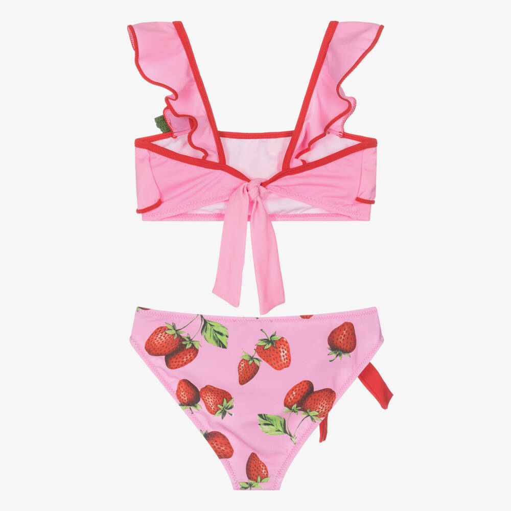 Nessi Byrd-Teen Girls Pink Strawberry Bikini Set (UV50) | Childrensalon Outlet