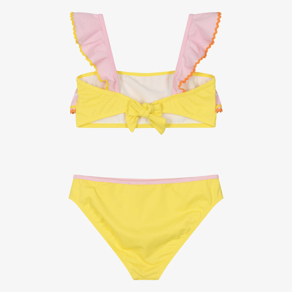 Nessi Byrd-Розово-желтое бикини с зигзагами для девочек-подростков (UV50) | Childrensalon Outlet