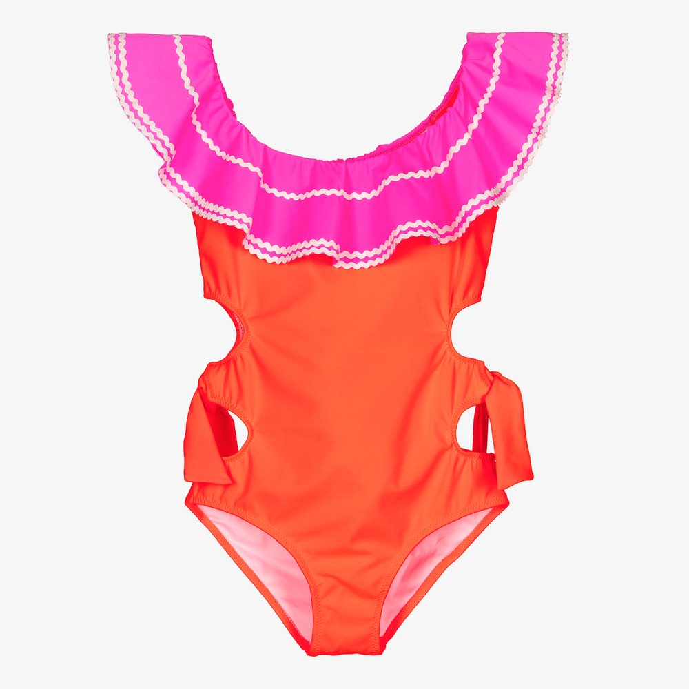 Nessi Byrd - Teen Orange Swimsuit (UV50) | Childrensalon