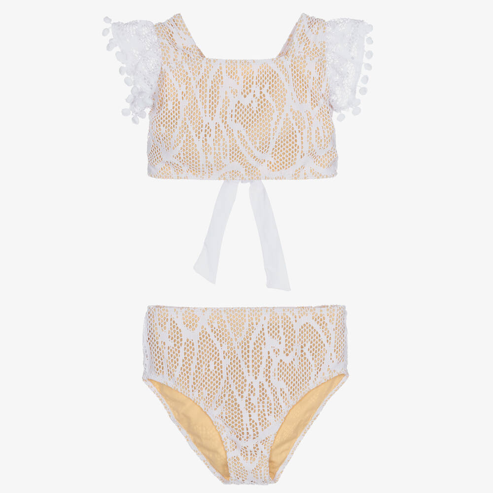 Nessi Byrd - Teen White Lace Bikini (UV50)  | Childrensalon