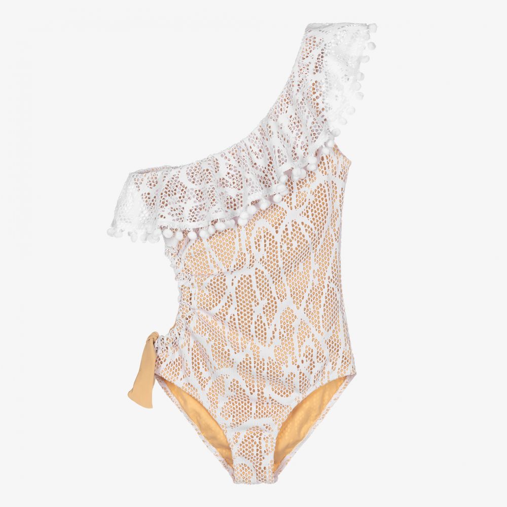 Nessi Byrd - Maillot de bain blanc Ado (UV 50) | Childrensalon