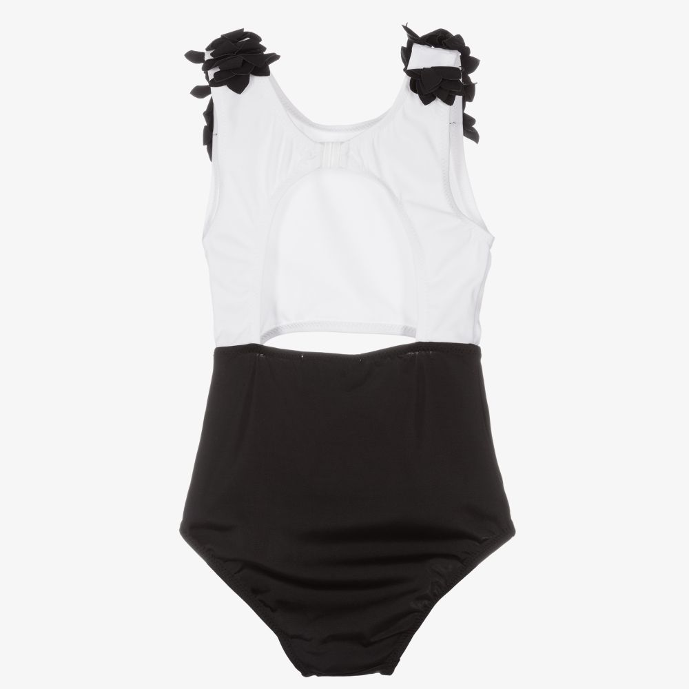 Nessi Byrd-White & Black Swimsuit (UV50) | Childrensalon Outlet