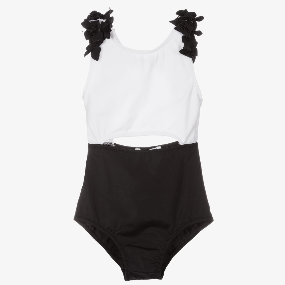Nessi Byrd - White & Black Swimsuit (UV50) | Childrensalon