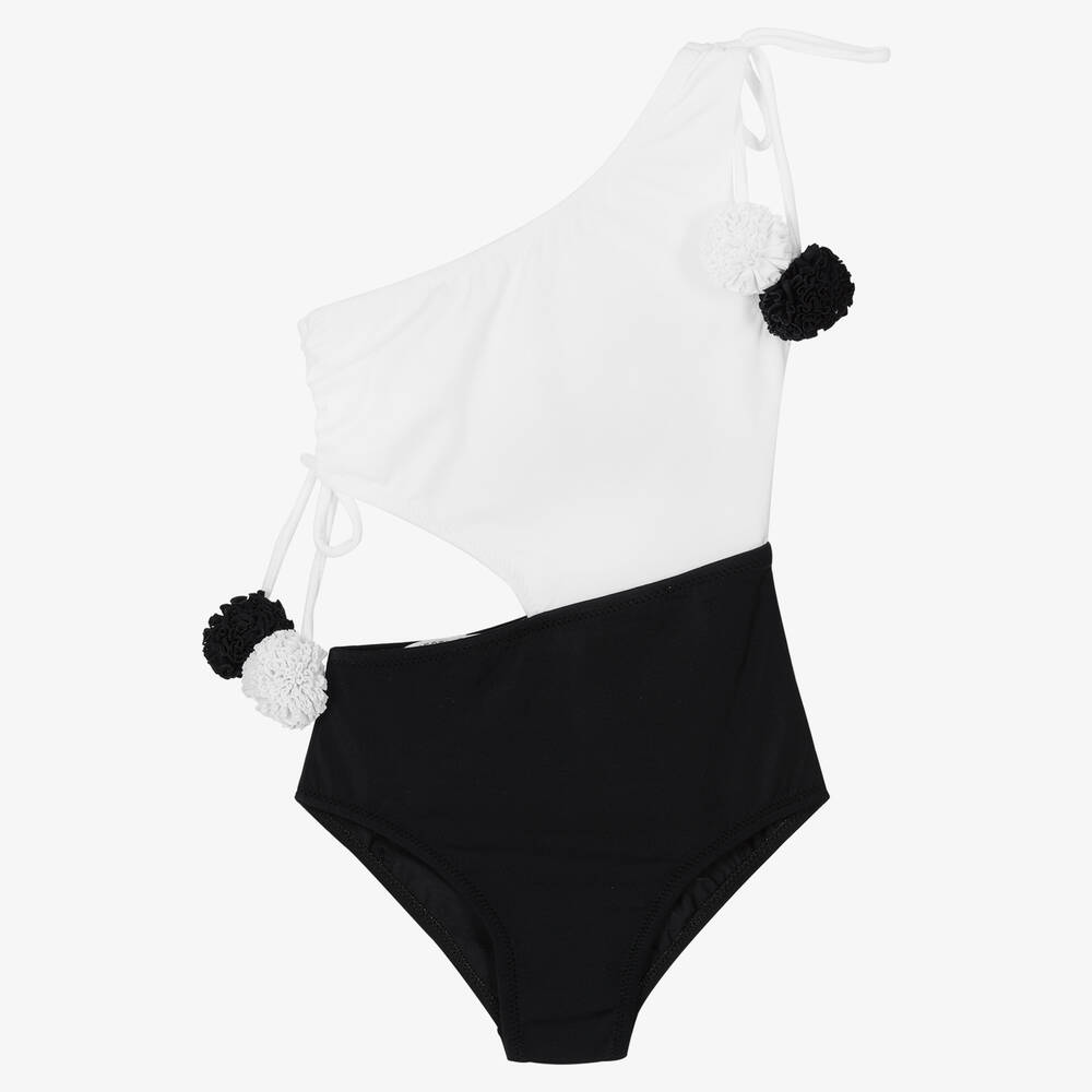 Nessi Byrd - White & Black Swimsuit (UV50) | Childrensalon