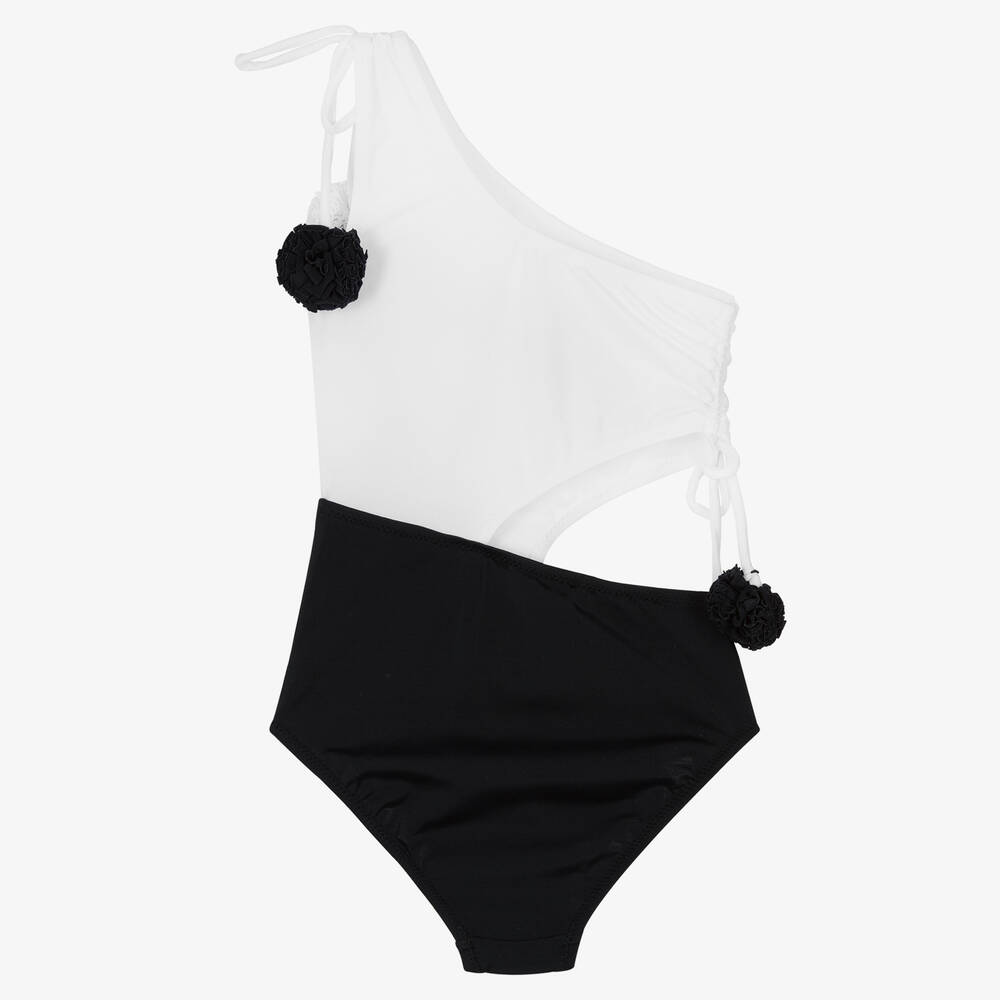Nessi Byrd-White & Black Swimsuit (UV50) | Childrensalon Outlet