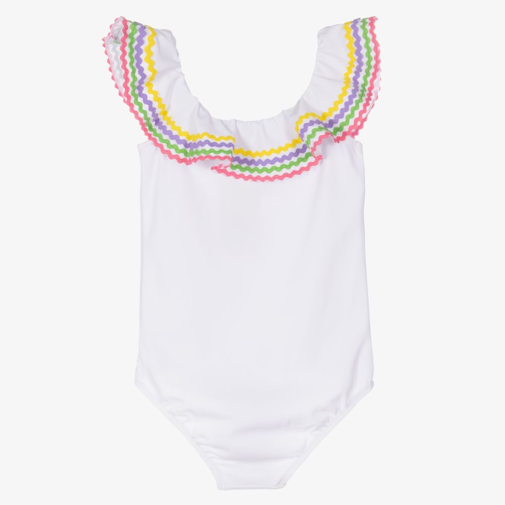 Nessi Byrd-White Ruffle Swimsuit (UV50) | Childrensalon Outlet