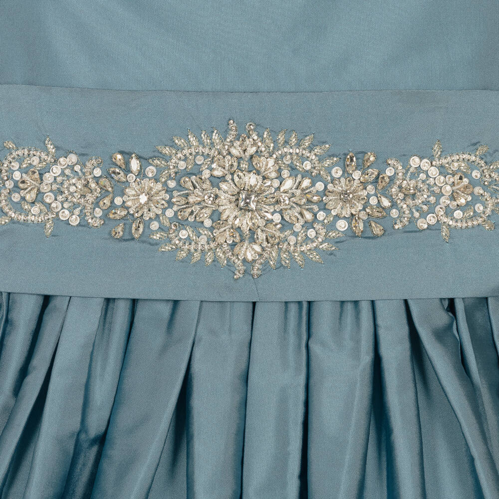 Nicki Macfarlane-Girls Blue Silk Taffeta Gown | Childrensalon Outlet