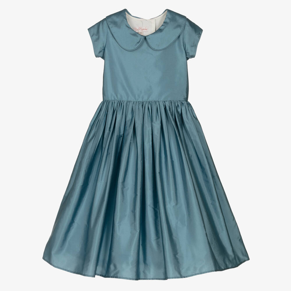 Nicki Macfarlane-Girls Blue Silk Taffeta Gown | Childrensalon Outlet