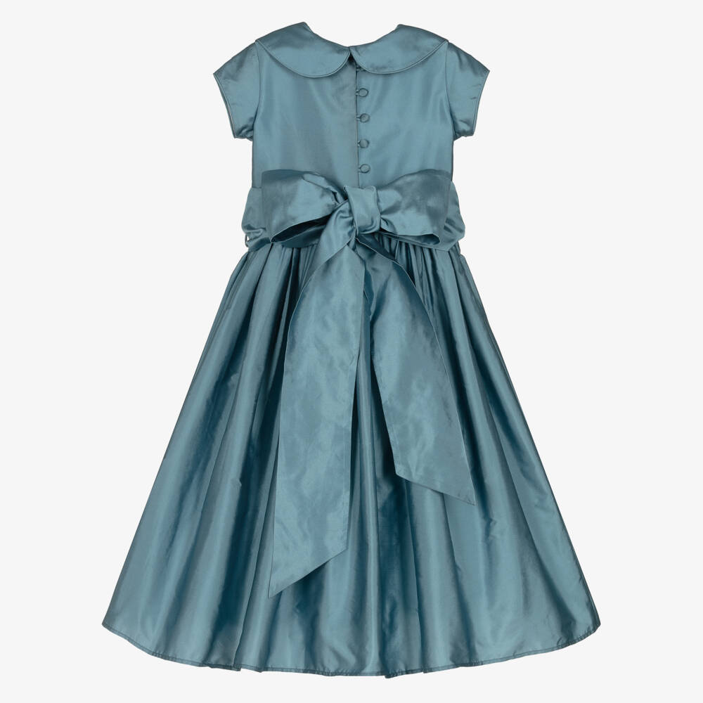 Nicki Macfarlane-Girls Blue Silk Taffeta Gown | Childrensalon Outlet
