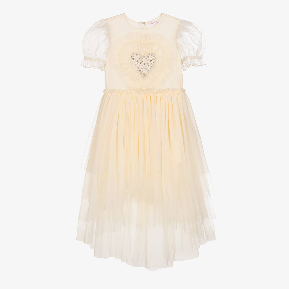 Nicki Macfarlane - Girls Ivory Tulle Heart Dress  | Childrensalon